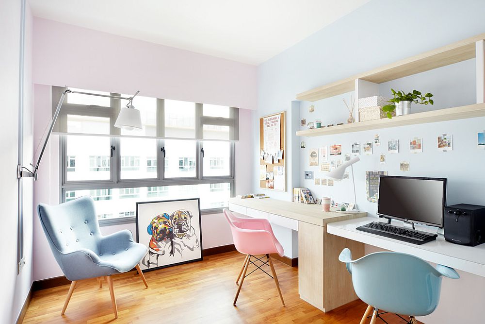Scandinavian-home-office-enlivened-with-pastel-pink-and-blue