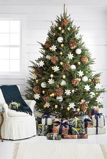21-oversized-pinecones-gold-and-white-ornaments-look-elegant-together